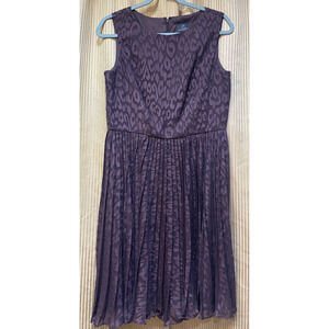 Adrianna Papell Size 10 Midi Dress Party Formal Wedding Fit and Flare Pleats